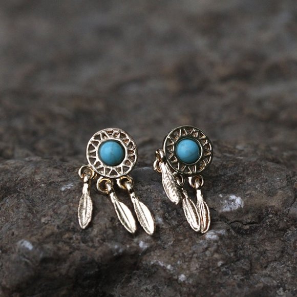 Marble Earrings Studs Victoria Style Delicate - Picture 3 of 7